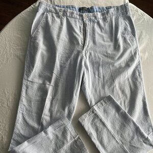 Nautica “A Bit Trimmer” Seersucker Pinstripe Pants – W34 L32 (Great Condition)